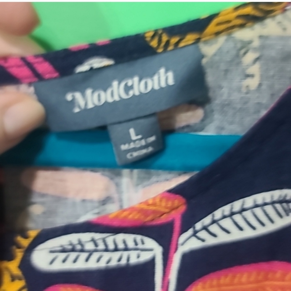 Modcloth Bold Nation Tiger Jungle Print Wide Leg Crop Jumpsuit Pockets Large - Picture 4 of 10
